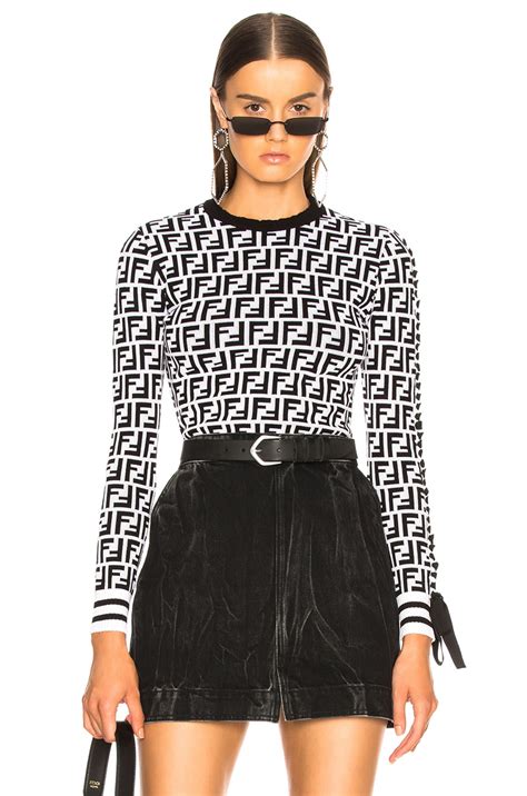 fendi black and white checkered sweater|fendi sweater women.